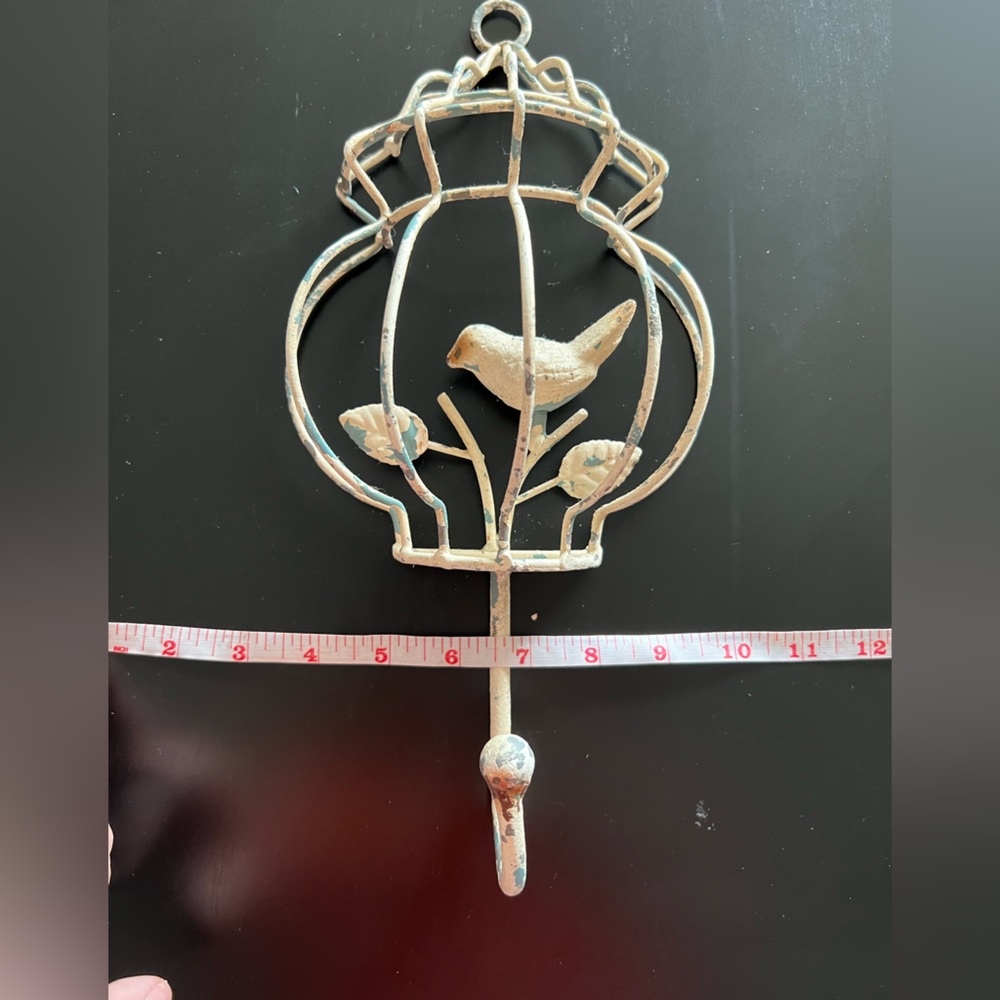 Vintage / Antique Bird in a Cage Wall Hook
